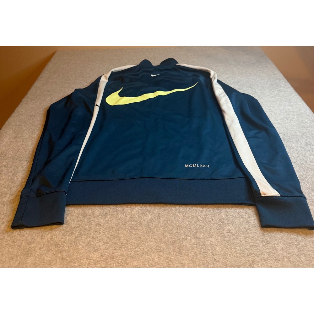 Nike Sportswear Mens Track Jacket Teal Blue Double Swoosh Full Zip MCMLXXII - Picture 5 of 7